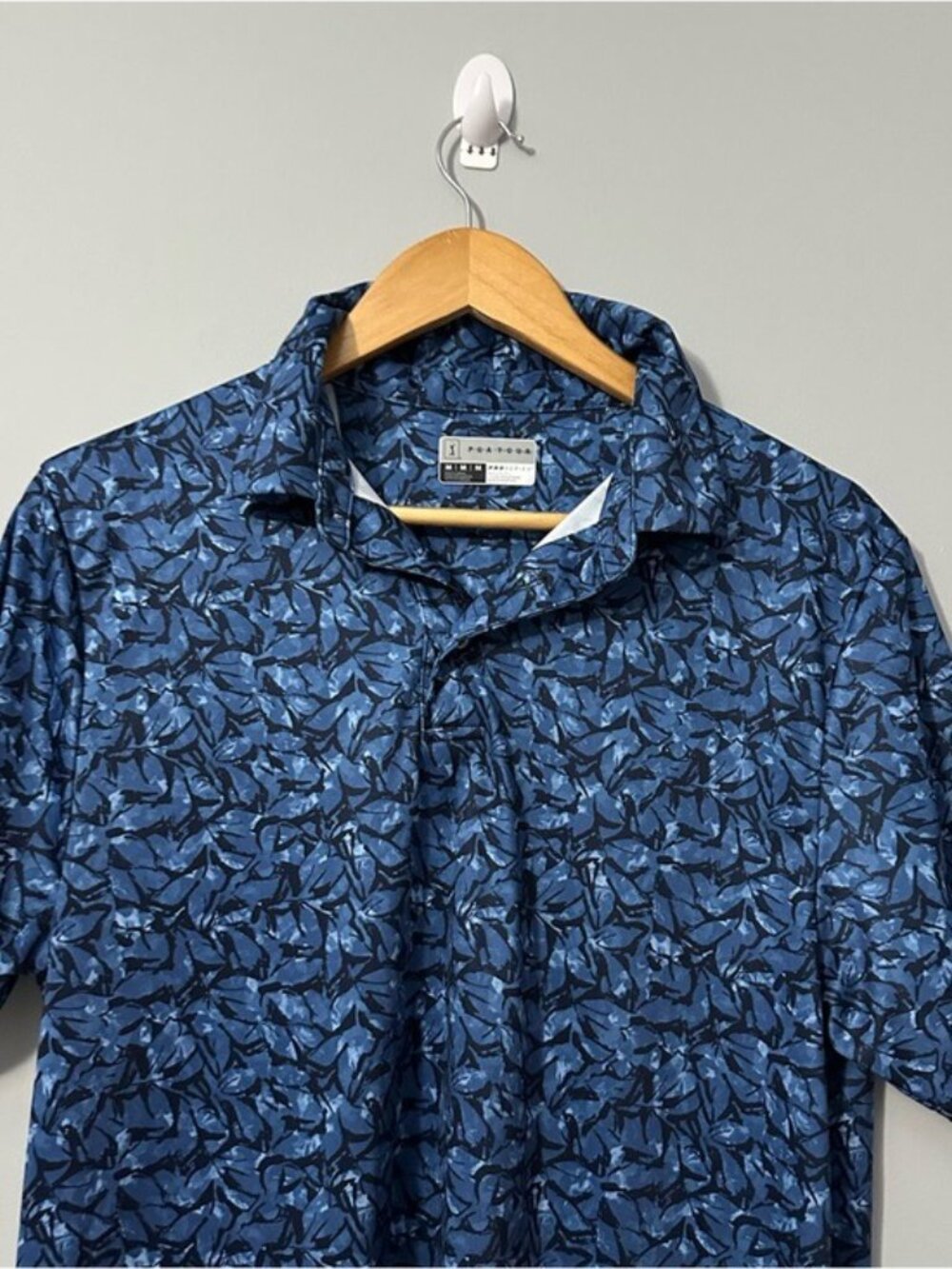 PGA Tour Pro Series Blue Print Golf Polo Men’s M Athletic Fit Athleisure - Picture 7 of 11